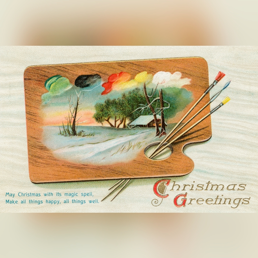 Christmas Greetings Art Palette Art Print